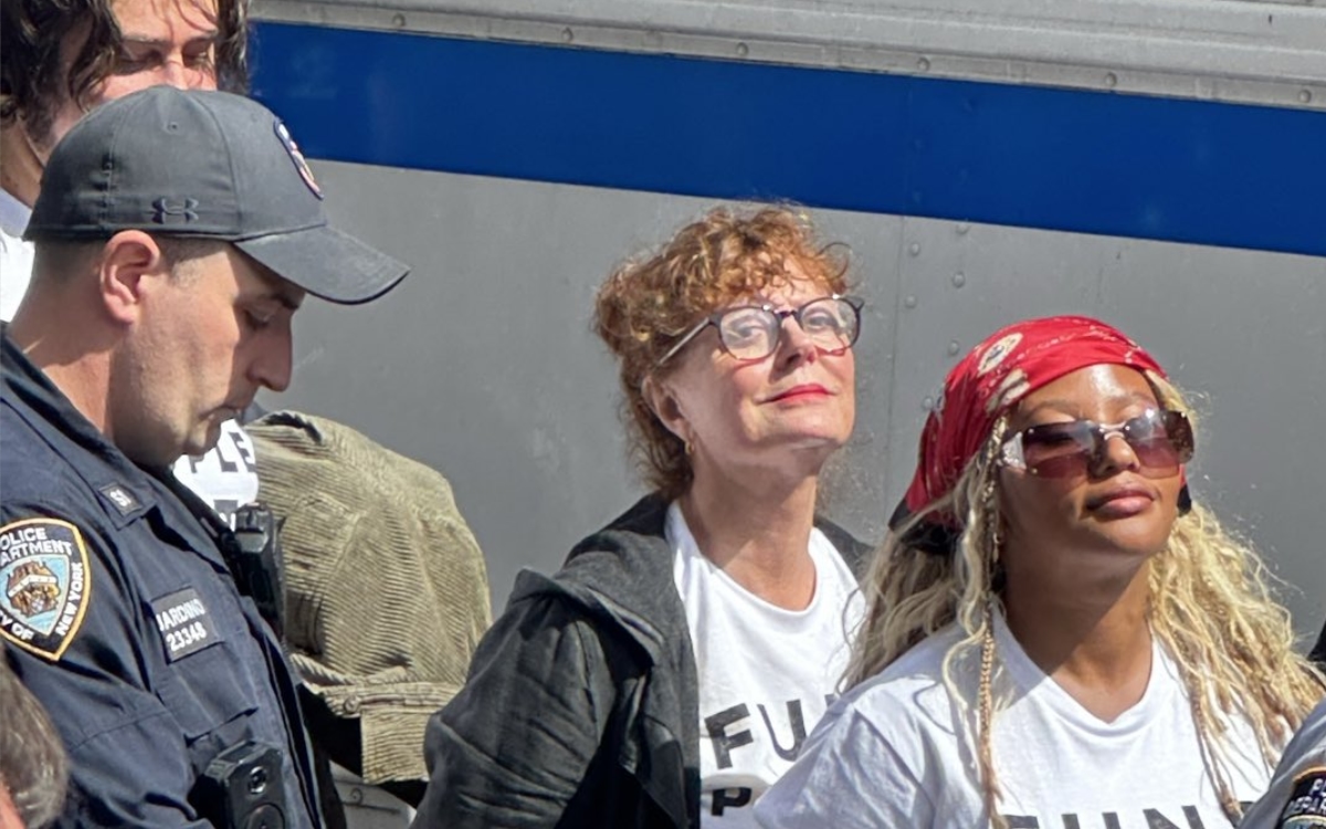 Susan Sarandon es detenida durante protesta contra Netanyahu en Nueva York